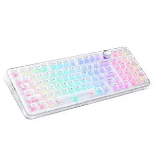 MMViCTY 98Key HotSwappable Mechanical Keyboard with Knob, MyK98 TriMode Bluetooth 5.0/2.4G/USBC Wireless Gaming Keyboard, RGB Backlit Frosted Crystal Shell for PC/Mac MMViCTY 98Key HotSwappable Mechanical Keyboard with Knob, MyK98 TriMode Bluetooth 5.0/2.4G/USBC Wireless Gaming Keyboard, RGB Backlit Frosted Crystal Shell for PC/Mac