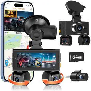 360 View 4 Channel Dash Cam Front and Rear, Dash Camera for Car with 3.16" IPS Touch Screen, 8 IR Night Vision, 5G WiFi&GPS,APP Control, G-Sensor, Loop Recording, Parking Mode, 64GB Card 360 View 4 Channel Dash Cam Front and Rear, Dash Camera for Car with 3.16" IPS Touch Screen, 8 IR Night Vision, 5G WiFi&GPS,APP Control, G-Sensor, Loop Recording, Parking Mode, 64GB Card