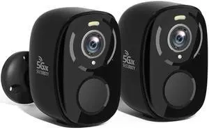 Rraycom 2Pack 5G/2.4G WiFi Security Cameras Wireless Outdoor, 2K Battery Powered Cameras for Home Security with AI Motion Detection, Color Night Vision, Siren, 2-Way-Audio, Works/Alexa,Waterpro Rraycom 2Pack 5G/2.4G WiFi Security Cameras Wireless Outdoor, 2K Battery Powered Cameras for Home Security with AI Motion Detection, Color Night Vision, Siren, 2-Way-Audio, Works/Alexa,Waterpro