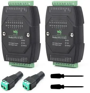 Waveshare 2PCS Industrial 8-Ch Digital Input & Output Module, DC 7~36V Wide Voltage Power Supply, Modbus RTU Protocol, Multiple Isolation Protection Circuits, Rail-Mount Support Waveshare 2PCS Industrial 8-Ch Digital Input & Output Module, DC 7~36V Wide Voltage Power Supply, Modbus RTU Protocol, Multiple Isolation Protection Circuits, Rail-Mount Support