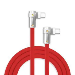 chubbycable FlexElbow 90 Degree 240W Fast Charging Cable Right Angle USB C Cable Silicone Charging Cord Compatible with iPhone 17-15 Series iPad, Red, Double Elbow Type C to Type C, 13.1FT chubbycable FlexElbow 90 Degree 240W Fast Charging Cable Right Angle USB C Cable Silicone Charging Cord Compatible with iPhone 17-15 Series iPad, Red, Double Elbow Type C to Type C, 13.1FT