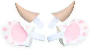 BeamTeam3D Cow Ears and Horns for Headphones, Cute & Fun Decorative Add-Ons for Gaming Headsets, Kids School Headphones, Compatible with Most Headphones (White/Pastel Pink/Pastel Pink) BeamTeam3D Cow Ears and Horns for Headphones, Cute & Fun Decorative Add-Ons for Gaming Headsets, Kids School Headphones, Compatible with Most Headphones (White/Pastel Pink/Pastel Pink)