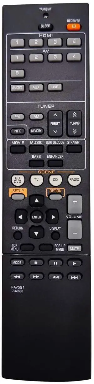 INTECHING RAV521 / ZJ665000 AV Receiver Remote Control for Yamaha HTR-3067, RX-V377, RX-V377BL, YHT-4910U INTECHING RAV521 / ZJ665000 AV Receiver Remote Control for Yamaha HTR-3067, RX-V377, RX-V377BL, YHT-4910U