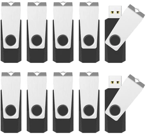 RAOYI 10 Pack 16GB USB Flash Drive, USB 2.0 Swivel Metal Memory Stick Bulk Thumb Drives Pen Drive Jump Drive for Data Storage (Black) RAOYI 10 Pack 16GB USB Flash Drive, USB 2.0 Swivel Metal Memory Stick Bulk Thumb Drives Pen Drive Jump Drive for Data Storage (Black)