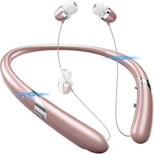 MOCANIO Bluetooth Neckband Headphones, Wireless Earbuds with 18-Hour Battery, IPX5 Waterproof, Bluetooth 5.3, CVC 8.0 Noise Cancelling, Stereo Sound, Retractable Ear Tips for Sports/Running/Wor MOCANIO Bluetooth Neckband Headphones, Wireless Earbuds with 18-Hour Battery, IPX5 Waterproof, Bluetooth 5.3, CVC 8.0 Noise Cancelling, Stereo Sound, Retractable Ear Tips for Sports/Running/Wor