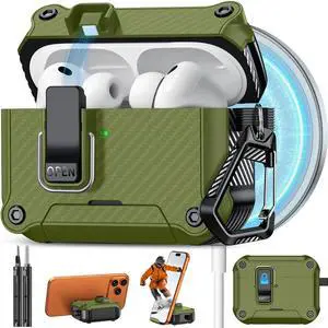 Pohgelan for AirPods Pro 3 Case with Safety Lock-Dark Green Pohgelan for AirPods Pro 3 Case with Safety Lock-Dark Green