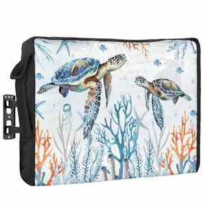Ocean Coral Turtle Waterproof Outdoor TV Cover 48-50 Inch Weatherproof, Outside Television Cover TV Screen Protector with Remote Control Pocket, Nautical Exotic Watercolor Starfish Ocean Coral Turtle Waterproof Outdoor TV Cover 48-50 Inch Weatherproof, Outside Television Cover TV Screen Protector with Remote Control Pocket, Nautical Exotic Watercolor Starfish