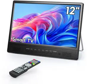 Desobry 12 Inch Small Smart TV, LCD Flat Screen Smart TV with WiFi, Built-in 180Adjustable Stand/ATSC Tuner/HDMI/AV/USB for Kitchen, Bedroom, Camping, RV, Small Space Desobry 12 Inch Small Smart TV, LCD Flat Screen Smart TV with WiFi, Built-in 180Adjustable Stand/ATSC Tuner/HDMI/AV/USB for Kitchen, Bedroom, Camping, RV, Small Space