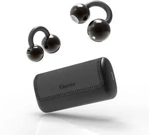 Essonio Ultra Open Ear Earbuds Removable Washable Case Wireless Clip On Headphones Powerful Sound Bluetooth 6.0 Dual Device Sync AI Clear Calls Waterproof for Sports Work Black Essonio Ultra Open Ear Earbuds Removable Washable Case Wireless Clip On Headphones Powerful Sound Bluetooth 6.0 Dual Device Sync AI Clear Calls Waterproof for Sports Work Black