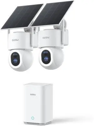 aosu SolarCam D1 Max 2-Cam Kit, 4K Solar Security Cameras Outdoor Wireless, 360 Pan & Tilt Coverage, Auto Tracking, Color Night Vision, No Subscription Required, Local Storage up to 1TB aosu SolarCam D1 Max 2-Cam Kit, 4K Solar Security Cameras Outdoor Wireless, 360 Pan & Tilt Coverage, Auto Tracking, Color Night Vision, No Subscription Required, Local Storage up to 1TB