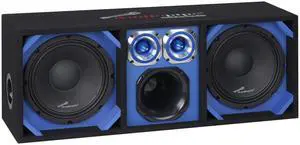 Audiopipe High Performance Vented Car Audio Enclosure (AP-CHU-1028BLU), Dual 10" Speakers 1000W Peak, 6x6 Midrange, Dual Tweeters, MDF 4 Ohm System with Quick Disconnect Cable Audiopipe High Performance Vented Car Audio Enclosure (AP-CHU-1028BLU), Dual 10" Speakers 1000W Peak, 6x6 Midrange, Dual Tweeters, MDF 4 Ohm System with Quick Disconnect Cable