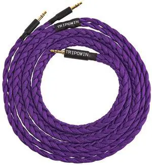 Linsoul Tripowin GranVia Upgraded OFC Headphone Replacement Cable, Dual 3.5mm Connector to 3.5mm Stereo Headphone Cable for HE4XX/HE-400i/HE400se/Goldplanar/Focal ELEGIA(Purple, 1.5m) Linsoul Tripowin GranVia Upgraded OFC Headphone Replacement Cable, Dual 3.5mm Connector to 3.5mm Stereo Headphone Cable for HE4XX/HE-400i/HE400se/Goldplanar/Focal ELEGIA(Purple, 1.5m)