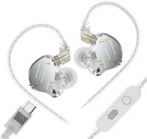 KZ ZST PRO X Gaming Earbuds,Hybrid Bass Clear Wired in-Ear Monitor Headphones,1BA+1DD HiFi IEM for Gaming,KZ in Ear Monitors Headphones Tablet All-Day Wear Earbuds for Computer (Silver, USB MIC) KZ ZST PRO X Gaming Earbuds,Hybrid Bass Clear Wired in-Ear Monitor Headphones,1BA+1DD HiFi IEM for Gaming,KZ in Ear Monitors Headphones Tablet All-Day Wear Earbuds for Computer (Silver, USB MIC)