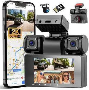 4 Channel Dash Cam for Cars,360 Degree View 2K Dash Cam Car Camera Front and Rear Inside Left Right,3 Dashcams with GPS Wi-Fi & App Control Night Vision,G-Sensor Loop Recording,24H Parking Mode 4 Channel Dash Cam for Cars,360 Degree View 2K Dash Cam Car Camera Front and Rear Inside Left Right,3 Dashcams with GPS Wi-Fi & App Control Night Vision,G-Sensor Loop Recording,24H Parking Mode