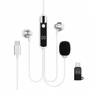 GTaiTia Wired in-Ear Karaoke Earphones Built-in Sound Card with Real-Time Monitoring and Voice Changer Monitor Headphones for Live Streaming and Phone Singing (Sand Silver) GTaiTia Wired in-Ear Karaoke Earphones Built-in Sound Card with Real-Time Monitoring and Voice Changer Monitor Headphones for Live Streaming and Phone Singing (Sand Silver)