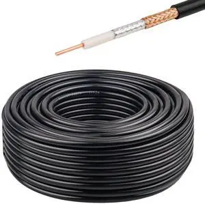 XRDS -RF RG8X Coaxial Cable 100FT 50 Ohm - Solid Copper Core, PVC Jacket, Low Loss, Ideal for Antenna, CB Radio, and Ham Radio Applications XRDS -RF RG8X Coaxial Cable 100FT 50 Ohm - Solid Copper Core, PVC Jacket, Low Loss, Ideal for Antenna, CB Radio, and Ham Radio Applications