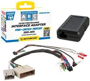 Scosche FD5000SW-WM1 Factory Stereo Replacement Interface Adapter Kit, Compatible with Select 2005-16 Ford, Lincoln & Mercury, Car Radio Wiring Harness, Retains Steering Wheel Controls & OEM Amplifier Scosche FD5000SW-WM1 Factory Stereo Replacement Interface Adapter Kit, Compatible with Select 2005-16 Ford, Lincoln & Mercury, Car Radio Wiring Harness, Retains Steering Wheel Controls & OEM Amplifier