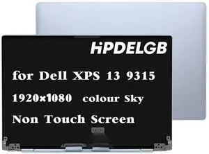HPDELGB Replacement for Dell XPS 13 9315 LCD LED Non-Touch Screen Display Assembly Panel 13.4" 19201080 IPS FHD Sky HPDELGB Replacement for Dell XPS 13 9315 LCD LED Non-Touch Screen Display Assembly Panel 13.4" 19201080 IPS FHD Sky