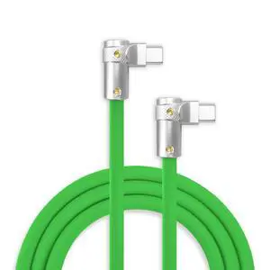 chubbycable FlexElbow 90 Degree 240W Fast Charging Cable Right Angle USB C Cable Silicone Charging Cord Compatible with iPhone 17-15 Series iPad, Green, Double Elbow Type C to Type C, 16.4FT chubbycable FlexElbow 90 Degree 240W Fast Charging Cable Right Angle USB C Cable Silicone Charging Cord Compatible with iPhone 17-15 Series iPad, Green, Double Elbow Type C to Type C, 16.4FT
