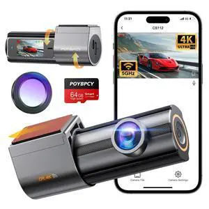 Dash Cam Front 4K, Built-in 5GHz WiFi with CPL, Car Camera Dashcam with UHD 2160P, 64GB Card, 24H Parking Monitor, Super Night Vision, WDR, G-Sensor, App Control, 170 Wide Angle, Support 256GB Max Dash Cam Front 4K, Built-in 5GHz WiFi with CPL, Car Camera Dashcam with UHD 2160P, 64GB Card, 24H Parking Monitor, Super Night Vision, WDR, G-Sensor, App Control, 170 Wide Angle, Support 256GB Max