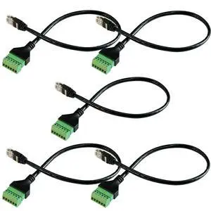 Jienk 5Pcs RJ11 Male to 6 Pins Screw Terminal Block Adapter for Cat3 Telephone Handset Cords Extender Cable, RJ12 6P6C to 6pin Terminal Extension Cable Jienk 5Pcs RJ11 Male to 6 Pins Screw Terminal Block Adapter for Cat3 Telephone Handset Cords Extender Cable, RJ12 6P6C to 6pin Terminal Extension Cable
