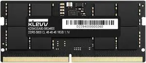 KLEVV DDR5 16GB (1x16GB) 5600MHz CL46 SODIMM SK Hynix A-Die Laptop Ram Memory 1.1V (KD5AGSA80-56G460A) KLEVV DDR5 16GB (1x16GB) 5600MHz CL46 SODIMM SK Hynix A-Die Laptop Ram Memory 1.1V (KD5AGSA80-56G460A)