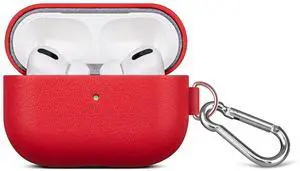 Lopie Leather Case with Keychain for AirPods Pro, Portable Real Leather AirPods Pro Case Cover for Woman - Red Lopie Leather Case with Keychain for AirPods Pro, Portable Real Leather AirPods Pro Case Cover for Woman - Red