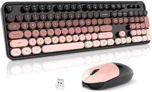 Meidosa Wireless Keyboard and Mouse Combo, 2.4GHz Gradient Colorful Full-Size Retro Typewriter Keyboard with Wireless Mouse for PC/Desktop/Laptop/Windows (Black Berry) Meidosa Wireless Keyboard and Mouse Combo, 2.4GHz Gradient Colorful Full-Size Retro Typewriter Keyboard with Wireless Mouse for PC/Desktop/Laptop/Windows (Black Berry)