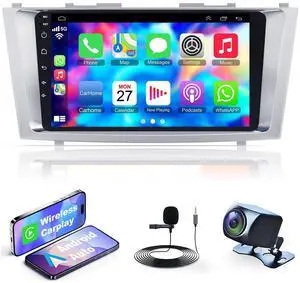 4GB+64GB Car Radio for Toyota Camry 2006-2011,9 Inch IPS Touchscreen Car Stereo with Wireless Carplay,Android Auto,GPS,Bluetooth,FM, Android 12 Camry Radio with Back-up Camera 4GB+64GB Car Radio for Toyota Camry 2006-2011,9 Inch IPS Touchscreen Car Stereo with Wireless Carplay,Android Auto,GPS,Bluetooth,FM, Android 12 Camry Radio with Back-up Camera