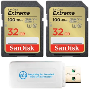SanDisk Extreme 32GB (2 Pack) SD Memory Card Works with Digital Cameras SanDisk Extreme 32GB (2 Pack) SD Memory Card Works with Digital Cameras