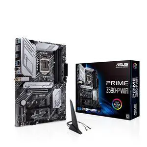 ASUS Prime Z590-P WiFi LGA 1200 (Intel 11th/10th Gen) ATX Motherboard (PCIe 4.0, 10+1 Power Stages 3X M.2 WiFi 6, 2.5Gb LAN, Front Panel USB 3.2 Gen 2 USB Type-C, Thunderbolt 4 Support Aura Syn ASUS Prime Z590-P WiFi LGA 1200 (Intel 11th/10th Gen) ATX Motherboard (PCIe 4.0, 10+1 Power Stages 3X M.2 WiFi 6, 2.5Gb LAN, Front Panel USB 3.2 Gen 2 USB Type-C, Thunderbolt 4 Support Aura Syn