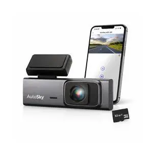 AUTOSKY 2K Dash Cam Front, WiFi Car Camera, Wide 140 View, G-Sensor, Loop Recording, Time Lapse, 32GB Card Included AUTOSKY 2K Dash Cam Front, WiFi Car Camera, Wide 140 View, G-Sensor, Loop Recording, Time Lapse, 32GB Card Included