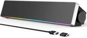Kunodi Computer Speakers for Desktop PC, HiFi Stereo PC Speakers with Volume Knob, Colorful Lights, Plug & Play Wired USB/USB-C Powered for Desktop, Computer, Laptop Kunodi Computer Speakers for Desktop PC, HiFi Stereo PC Speakers with Volume Knob, Colorful Lights, Plug & Play Wired USB/USB-C Powered for Desktop, Computer, Laptop