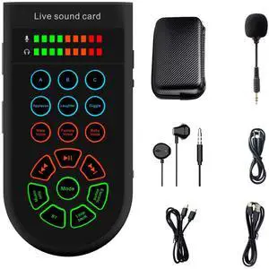 ehaon Portable Sound Card,HD Sound Handheld Sound Card Set for Live Streaming, Gaming, Karaoke, Indoor & Outdoor Use, for Streamers, Gamers, Karaoke Lovers ehaon Portable Sound Card,HD Sound Handheld Sound Card Set for Live Streaming, Gaming, Karaoke, Indoor & Outdoor Use, for Streamers, Gamers, Karaoke Lovers