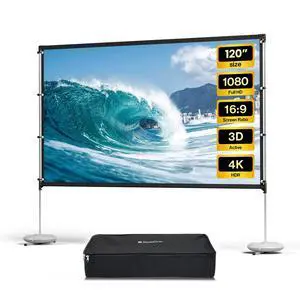 BladeCine 120-Inch Projector Screen with Stand, Portable 16:9 4K HD Wrinkle-Free Movie Screen, Lightweight Indoor Outdoor Projection Screen with Carry Bag for Backyard Movie Night BladeCine 120-Inch Projector Screen with Stand, Portable 16:9 4K HD Wrinkle-Free Movie Screen, Lightweight Indoor Outdoor Projection Screen with Carry Bag for Backyard Movie Night