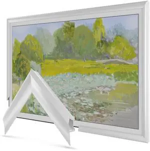 Pure White Prismatic 32" Alloy Deco TV Frame - Compatible ONLY with Samsung The Frame TVs (Fits 2021-2026, LS03A, LS03B, LS03C, LS03D, LS03FA) Pure White Prismatic 32" Alloy Deco TV Frame - Compatible ONLY with Samsung The Frame TVs (Fits 2021-2026, LS03A, LS03B, LS03C, LS03D, LS03FA)