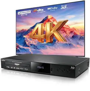 4K UHD Blu Ray DVD Player with Dolby Vision,HDR10,Twin HDMI Outputs for 3D HD Video and Dolby Audio/DTS Playback,for Region A Blu-ray Discs,DVDs,3D 4K UHD Home Theater Blu ray Player for TV Projector 4K UHD Blu Ray DVD Player with Dolby Vision,HDR10,Twin HDMI Outputs for 3D HD Video and Dolby Audio/DTS Playback,for Region A Blu-ray Discs,DVDs,3D 4K UHD Home Theater Blu ray Player for TV Projector