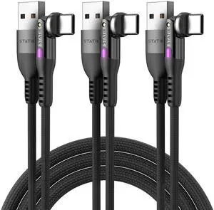 Statik PowerPivot 90 Degree USB C Cable, Right Angle with 360 Swivel Head, 6FT/2M 3-Pack Statik PowerPivot 90 Degree USB C Cable, Right Angle with 360 Swivel Head, 6FT/2M 3-Pack