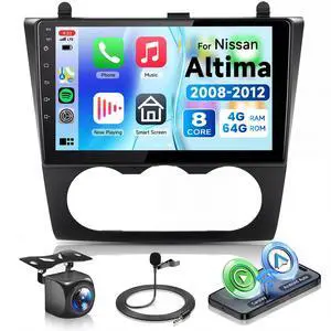 8 CORE 4G+64G for Nissan Altima 2008-2012 Car Radio Stereo, Wireless CarPlay Android Auto 9 Inch 1280 * 720P IPS Touch Screen 32-Band DSP Android 13 GPS WiFi Bluetooth SWC Camera (Manual A/C) 8 CORE 4G+64G for Nissan Altima 2008-2012 Car Radio Stereo, Wireless CarPlay Android Auto 9 Inch 1280 * 720P IPS Touch Screen 32-Band DSP Android 13 GPS WiFi Bluetooth SWC Camera (Manual A/C)