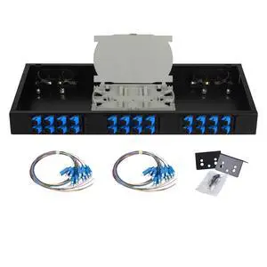 FYBOPTWU-24 Singlemode 24 Port SC-UPC Rack Mount Enclosure Box with Pigtails & Couplers, 24 Core LGX Loaded Patch Panel Box fits for 19" Racks Cabinet FYBOPTWU-24 Singlemode 24 Port SC-UPC Rack Mount Enclosure Box with Pigtails & Couplers, 24 Core LGX Loaded Patch Panel Box fits for 19" Racks Cabinet
