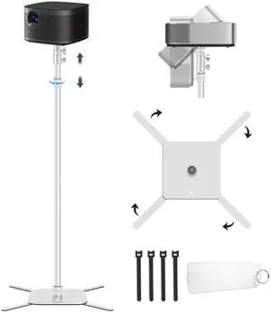Projector Mount,Height Adjustable 19.5" to 47.5",Space-Saving,Heavy-Duty Floor & Table Projector Stand with 11lbs Capacity for Home Theater & Business Presentation Compatible with Epson, XGIMI, Nebula Projector Mount,Height Adjustable 19.5" to 47.5",Space-Saving,Heavy-Duty Floor & Table Projector Stand with 11lbs Capacity for Home Theater & Business Presentation Compatible with Epson, XGIMI, Nebula