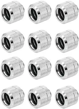 greenDracaena Dracaena.io 12 Pack G1/4" Thread to 14mm Outer Diameter, Hard Tubing Compression Fitting with high Body Design for Computer Water Cooling System, Silver greenDracaena Dracaena.io 12 Pack G1/4" Thread to 14mm Outer Diameter, Hard Tubing Compression Fitting with high Body Design for Computer Water Cooling System, Silver