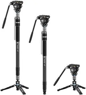 SIRUI Carbon Fiber Video Monopod for Camera, 3-in-1 Monopod for Fluid Head, Max Height 68.89", 6kg Load Capacity Fluid Head for DJI RS and MFT 501 SIRUI Carbon Fiber Video Monopod for Camera, 3-in-1 Monopod for Fluid Head, Max Height 68.89", 6kg Load Capacity Fluid Head for DJI RS and MFT 501