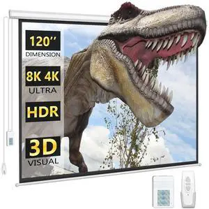 DINAH 120 Inch Electric Projector Screen with Remote, Automatic Air Indoor Drop Down, Motorized 4K 3D HD Projection for Movies DINAH 120 Inch Electric Projector Screen with Remote, Automatic Air Indoor Drop Down, Motorized 4K 3D HD Projection for Movies