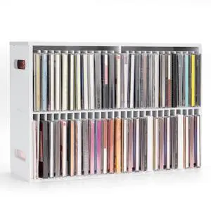 SANFURNEY 52 Slots CD Storage Holder, Wall-Mounted CD Display Stand Jewel Cases Organizer Rack, Stackable Disc Case Holder for Theatre Room SANFURNEY 52 Slots CD Storage Holder, Wall-Mounted CD Display Stand Jewel Cases Organizer Rack, Stackable Disc Case Holder for Theatre Room