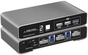 DP KVM Switch for 2 Computers 1 DP Monitor 4K@60Hz USB 3.0 with Remote DP KVM Switch for 2 Computers 1 DP Monitor 4K@60Hz USB 3.0 with Remote