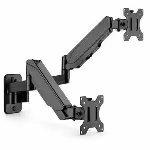 Mount-It! Dual Monitor Wall Mount Bracket - Double Computer Monitor Wall Mount With Two Height Adjustable Full Motion Arms Tilt up to 17" - 32" Inch Screens with 75, 100 VESA Patterns, 19.8 Lb Per Arm Mount-It! Dual Monitor Wall Mount Bracket - Double Computer Monitor Wall Mount With Two Height Adjustable Full Motion Arms Tilt up to 17" - 32" Inch Screens with 75, 100 VESA Patterns, 19.8 Lb Per Arm