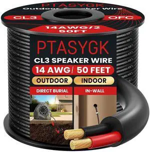 PTASYGK 14 Gague OFC Outdoor Speaker Wire 50 Feet PTASYGK 14 Gague OFC Outdoor Speaker Wire 50 Feet