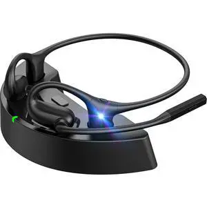 JabNecter Open Ear Headphones with Mic, Wireless Headset with Charging Dock & Noise Canceling Mic, Wireless 5.4 Headset with Mic, Lightweight Air Conduction Headphones for Work, Workout, JabNecter Open Ear Headphones with Mic, Wireless Headset with Charging Dock & Noise Canceling Mic, Wireless 5.4 Headset with Mic, Lightweight Air Conduction Headphones for Work, Workout,
