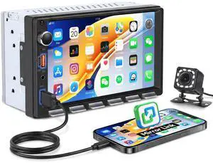 SIXTOP 7 Inch Double Din Car Stereo with Backup Camera Bluetooth 5.0 Hands-Free HD Touch Screen Car Radio MP5 Player Support Mirror Link, FM/Type-C/USB/AUX/SWC Car Audio Receiver SIXTOP 7 Inch Double Din Car Stereo with Backup Camera Bluetooth 5.0 Hands-Free HD Touch Screen Car Radio MP5 Player Support Mirror Link, FM/Type-C/USB/AUX/SWC Car Audio Receiver